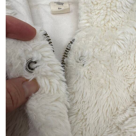 Tucker & Tate Baby Girls 6M Faux Fur Jacket Cream Pink Hooded Coat - Picture 5 of 8